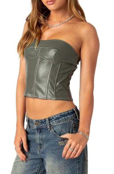 Edikted Moss Corset Top In Olive
