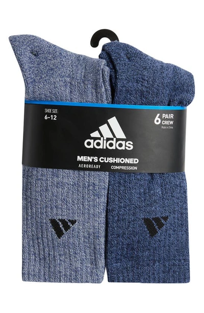 Shop Adidas Originals Athletic Cushioned Crew Socks In Tech Indigo Blue/ Grey/ Navy