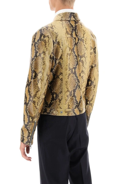 Shop Bally Python-print Leather Jacket In Multicolor