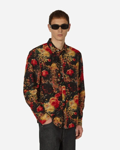 Shop Pleasures Gosling Button Down Shirt Beige In Multicolor