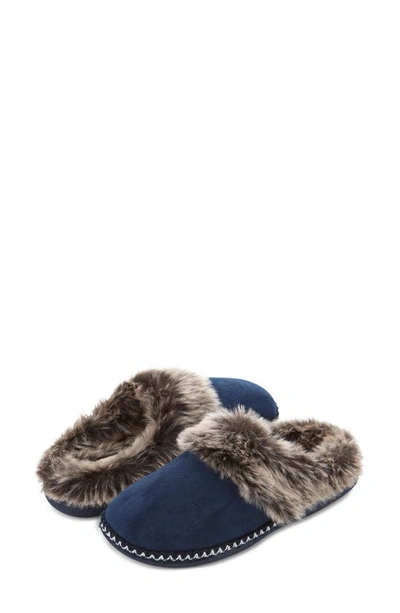 Floopi Indoor/outdoor Faux Fur Lined Slipper In Navy