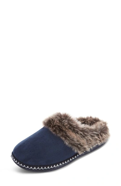 Floopi Indoor/outdoor Faux Fur Lined Slipper In Navy