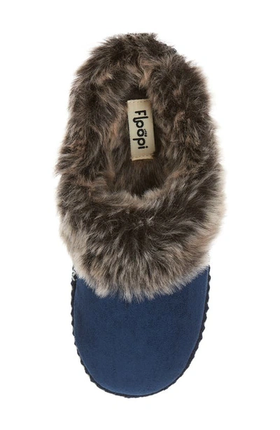 Floopi Indoor/outdoor Faux Fur Lined Slipper In Navy