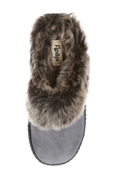 Floopi Indoor/outdoor Faux Fur Lined Slipper In Grey