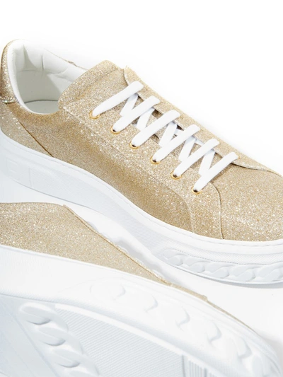 Shop Casadei Sneakers In Golden