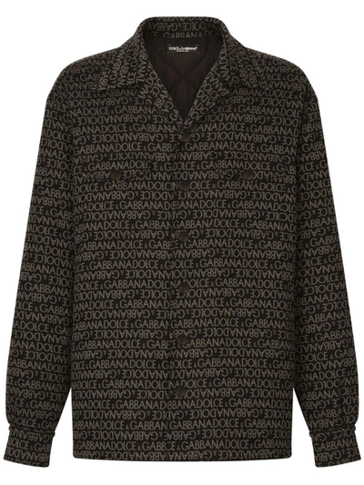 Shop Dolce & Gabbana Logo-printed Jacket In Black