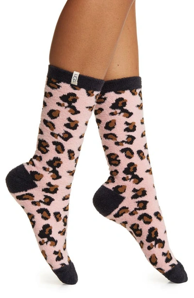 Shop Ugg Leslie Crew Socks In Soft Kiss Leopard