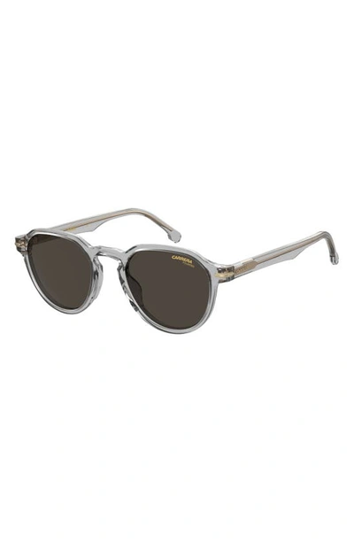 Shop Carrera Eyewear 50mm Round Sunglasses In Grey/ Grey