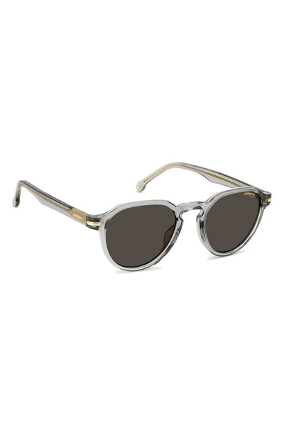 Shop Carrera Eyewear 50mm Round Sunglasses In Grey/ Grey