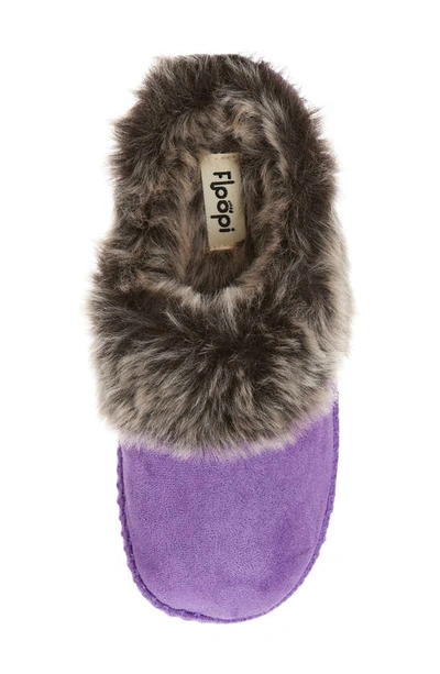 Floopi Indoor/outdoor Faux Fur Lined Slipper In Purple