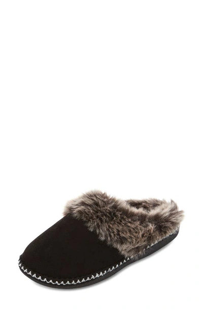 Floopi Indoor/outdoor Faux Fur Lined Slipper In Black