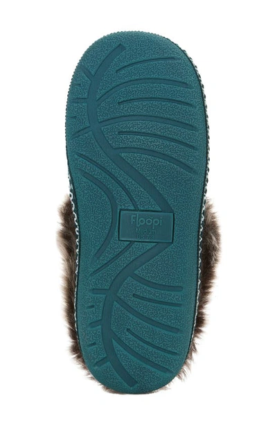 Floopi Indoor/outdoor Faux Fur Lined Slipper In Teal Green