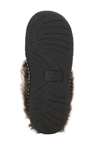 Floopi Indoor/outdoor Faux Fur Lined Slipper In Black