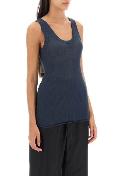 Shop Lemaire Seamless Silk Tank Top In Blue