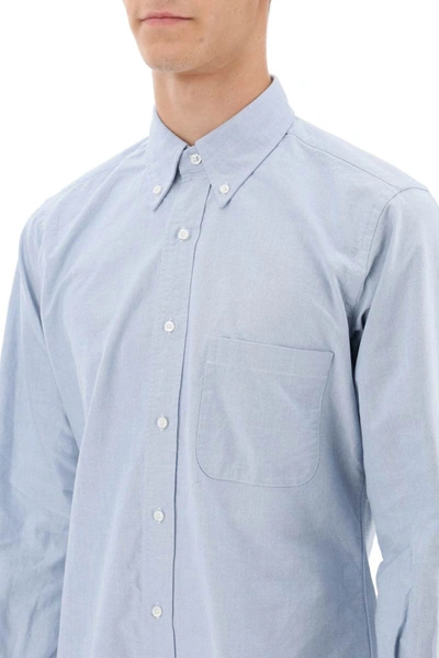 Shop Thom Browne Oxford Cotton Button-down Shirt In Blue