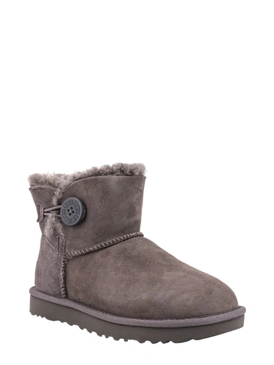 Ugg Mini Baley Button Ankle Boots In Grey