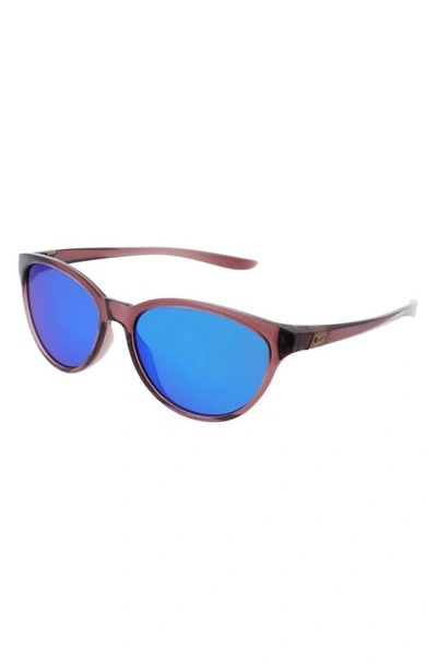 Nike City Persona 57mm Mirrored Cat Eye Sunglasses In Smokey Mauve / Grey