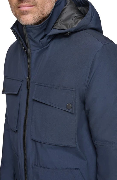 Shop Andrew Marc Lauffeld Water Resistant Hooded Utility Puffer Jacket In Ink