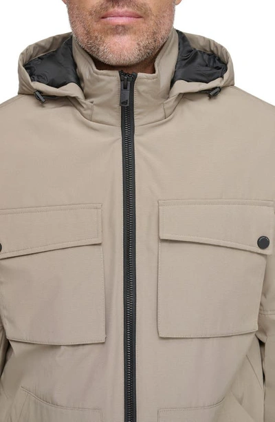 Shop Andrew Marc Lauffeld Water Resistant Hooded Utility Puffer Jacket In Brindle
