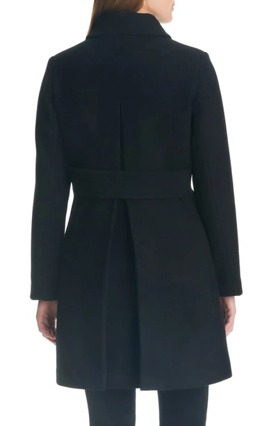 Shop Kate Spade A-line Wool Blend Coat In Black
