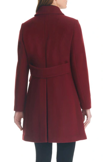 Shop Kate Spade A-line Wool Blend Coat In Deep Lipstick