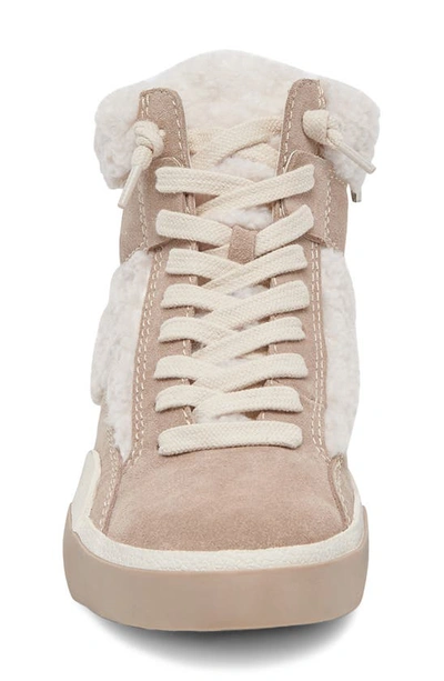 Shop Dolce Vita Zilvia Faux Shearling High Top Sneaker In Taupe Multi Suede