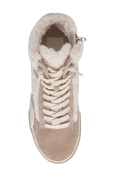 Shop Dolce Vita Zilvia Faux Shearling High Top Sneaker In Taupe Multi Suede