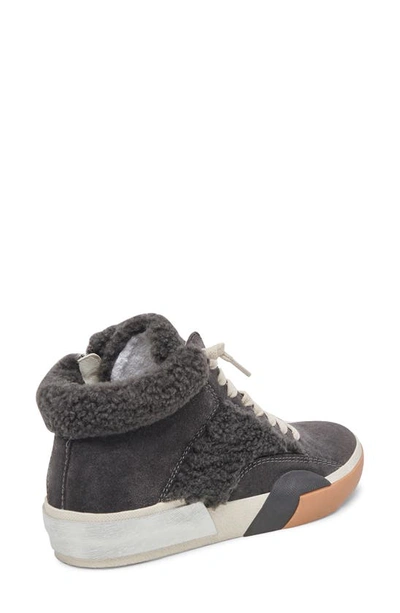 Shop Dolce Vita Zilvia Faux Shearling High Top Sneaker In Anthracite Suede