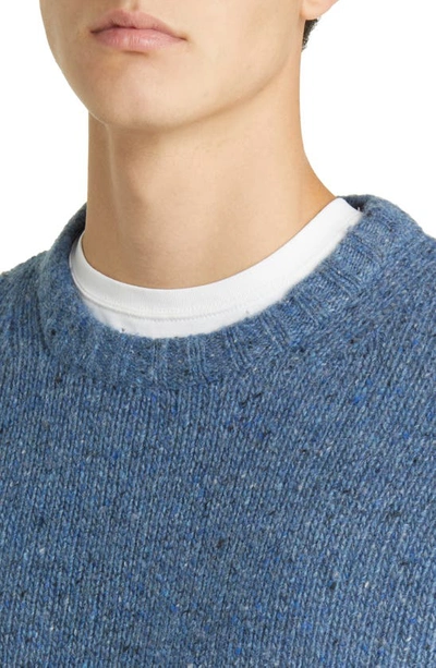 Shop Rodd & Gunn Cox Road Tweed Wool Blend Crewneck Sweater In Regatta