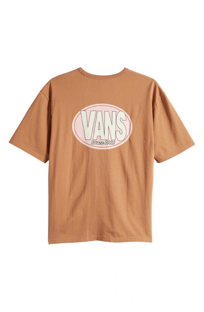 Shop Vans Slub Cotton Graphic T-shirt In Tobacco