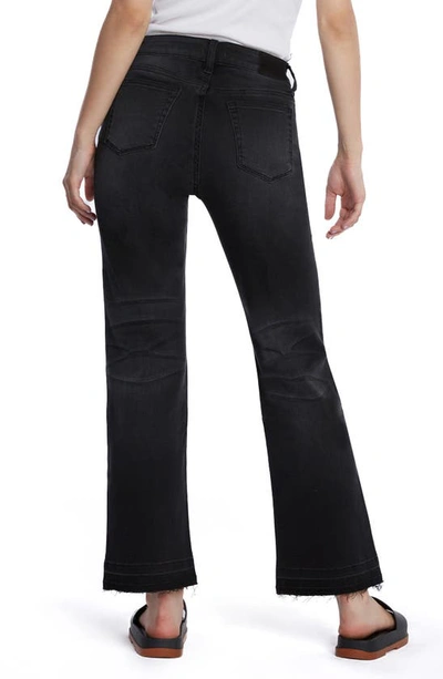 Shop Hint Of Blu Ruby Release Hem Relaxed Straight Leg Jeans In Smoke Black