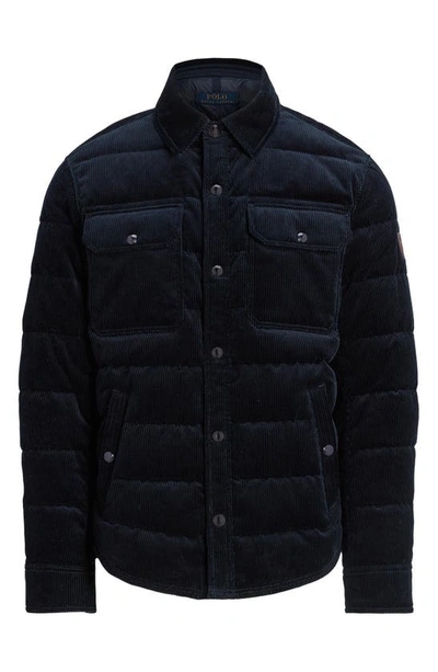 Polo Ralph Lauren Cotton Corduroy Quilted Down Jacket In Blue | ModeSens