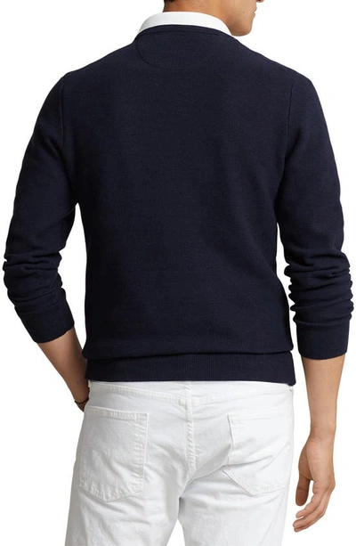 Shop Polo Ralph Lauren Cotton Crewneck Sweater In Navy Htr