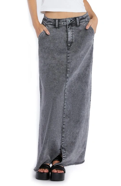 Shop Wash Lab Denim Tory Denim Maxi Skirt In Field Grey