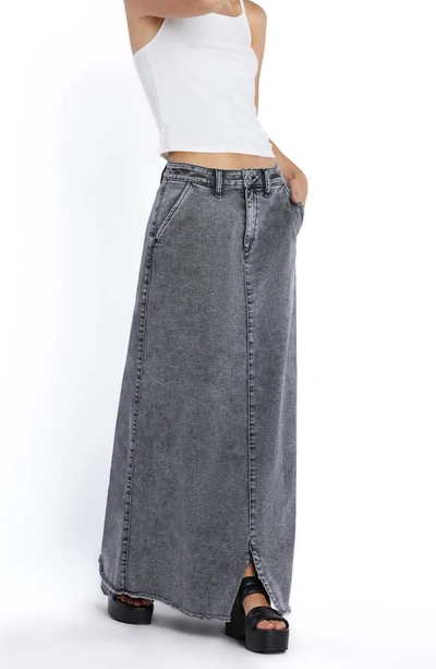 Shop Wash Lab Denim Tory Denim Maxi Skirt In Field Grey
