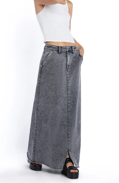 Wash Lab Denim Tory Denim Maxi Skirt In Field Grey
