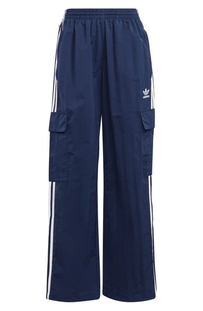 Shop Adidas Originals Adicolor 3-stripes Cargo Pants In Night Indigo
