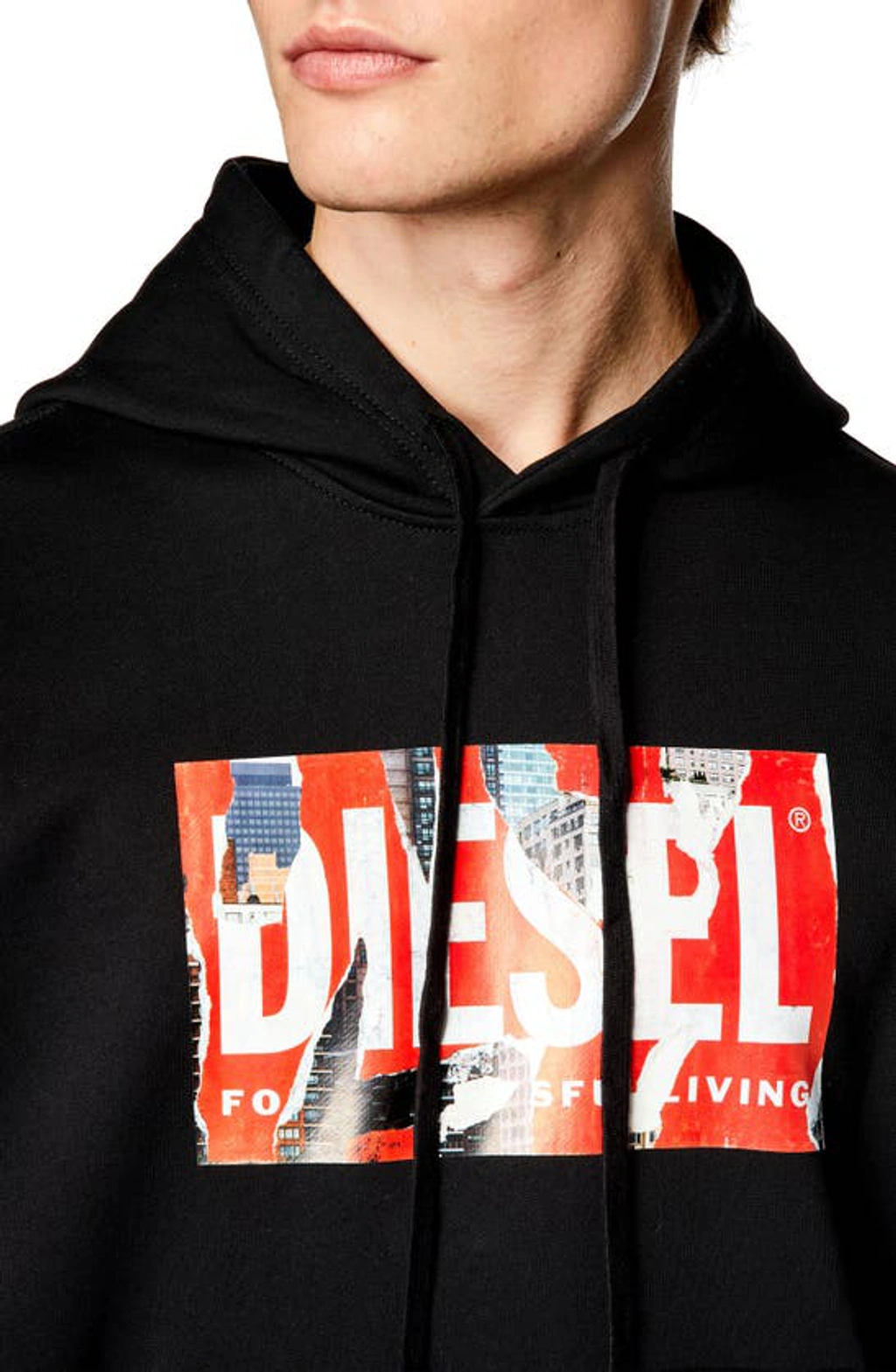 Diesel peel logo hoodie hotsell