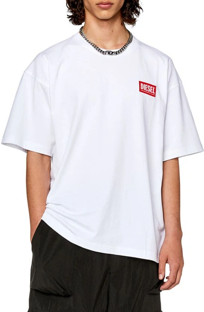 Shop Diesel Logo Organic Cotton T-shirt In White