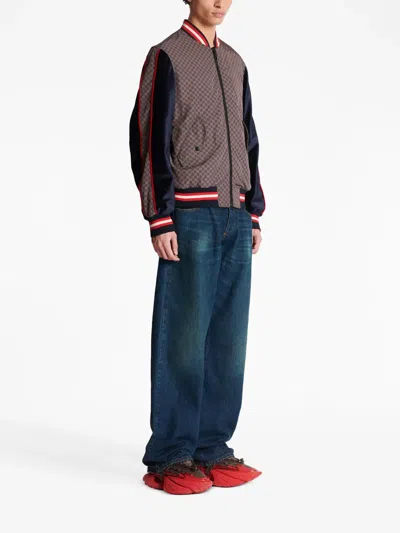 Balmain Mini Monogram Bomber Jacket In Purple