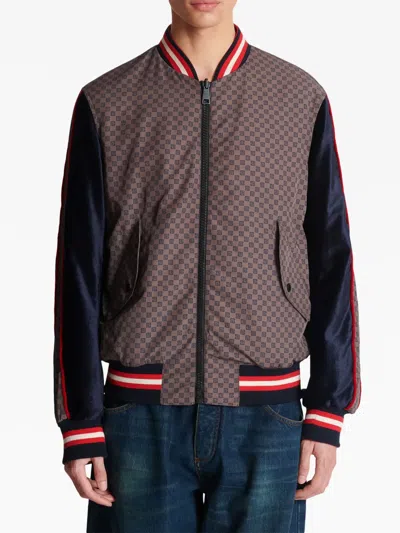 Balmain Mini Monogram Bomber Jacket In Purple