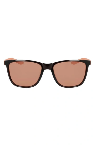 Shop Nike Dawn Ascent 57mm Square Sunglasses In Dark Beetroot/copper