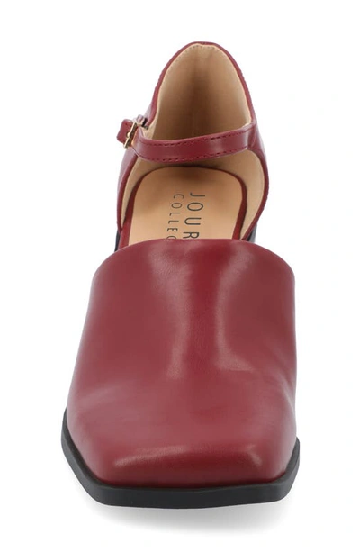 Journee Collection Women's Bobby Block Heel Square Toe Pumps In Wine