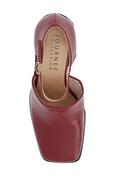 Journee Collection Women's Bobby Block Heel Square Toe Pumps In Wine