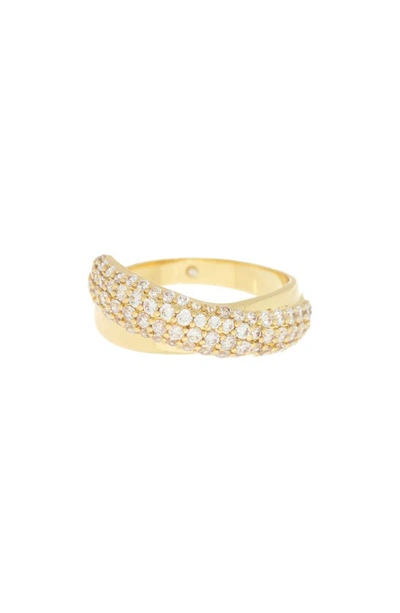 Shop Covet Pavé Crystal Wrap Band Ring In Gold