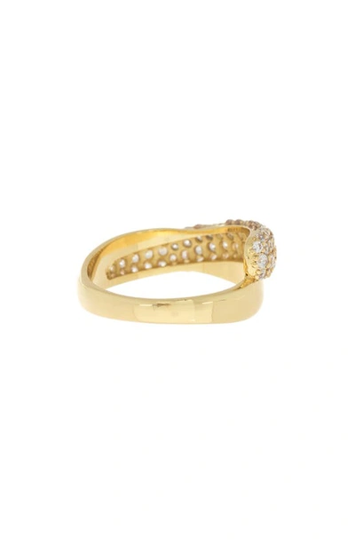 Shop Covet Pavé Crystal Wrap Band Ring In Gold