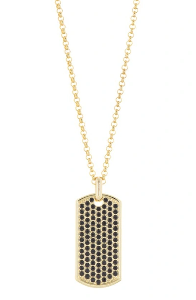 Shop English Laundry Pavé Crystal Dog Tag Pendant Necklace In Gold