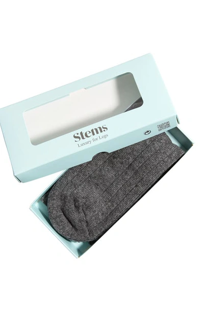 Shop Stems Luxe Merino Wool Blend Crew Socks In Grey