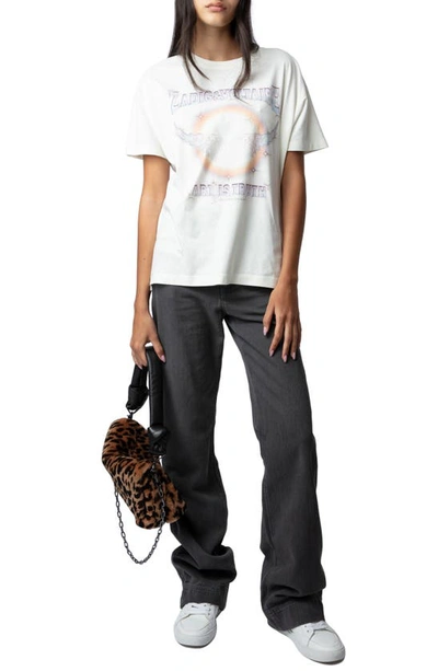 Shop Zadig & Voltaire Tommer Compo Concert Horizon Cotton Graphic T-shirt In Sugar