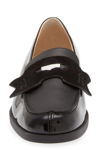 Shop Christian Louboutin Kids' Mini Mixed Media Penny Loafer In Black